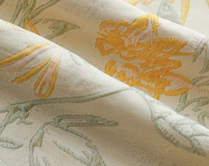 Jacquard embossed textured fabric, 3D vintage retro designer fabric, Upholstery, dress, Curtain and Sewing fabric, 64"W By 1 Meter on SALE