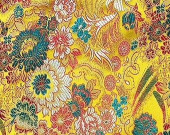 Floral Silk Brocade Fabric: Colorful Cheongsam Qipao Sewing Material