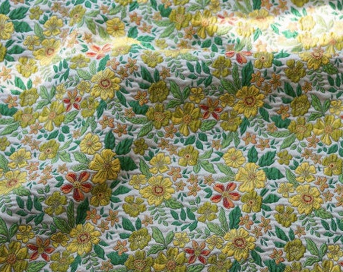 Hundred Gardens flower jacquard fabric, retro 3D fabric, designer fabric, Upholstery, Prom dress and Sewing fabric, 55" W By 1 Meter on SALE