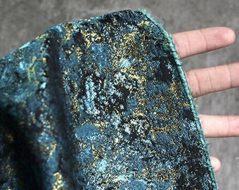 Peacock Blue Galaxy Jacquard Fabric: Upholstery, Costume, Decor - 63"W