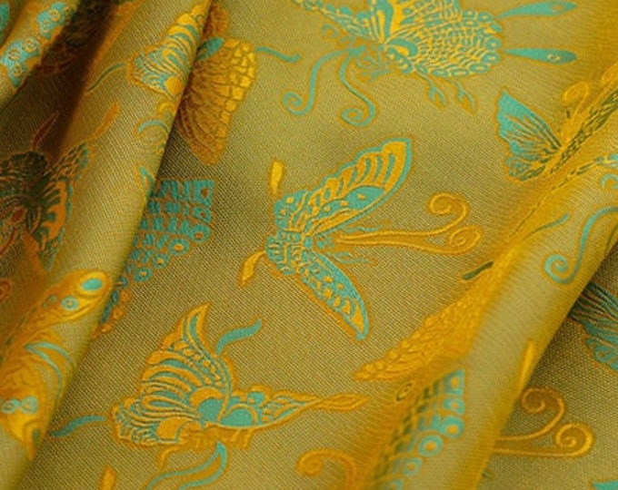 Rayon tea silk, 3 colors, butterfly satin jacquard fabric, 59“Wide, Upholstery, Decor, Costume, Handbag, Pajamas, Sewing/Fabric by 1 meter