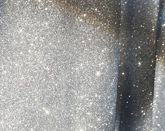 3 Colors Gradient galaxy knitted fabric, Silver sprayed Glitter soft mesh fabric, costume, veil, background, sewing, Doll DIY/fabric, 59"W