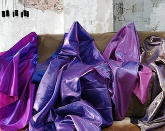Two Tone Silky Taffeta Fabric: Chameleon Reflective Polyester, 59"W - By The Meter