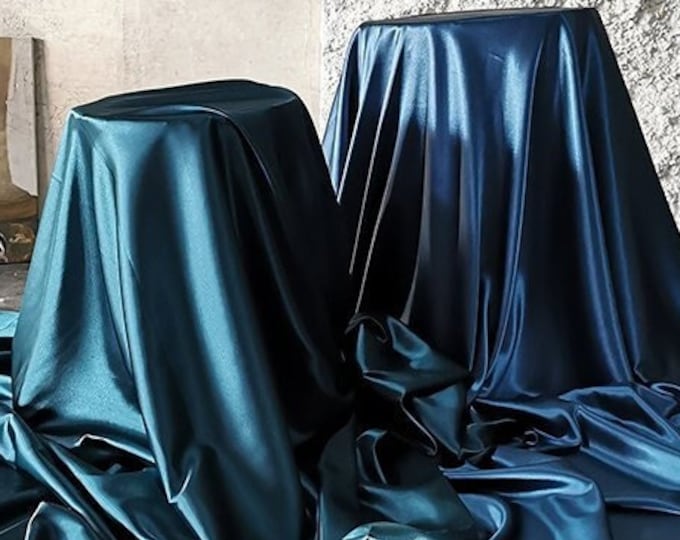 53 COLORS Satin Silk Fabric On SALE| SOLIDS Variety Color 59" Width | Fabric by the meter Dress Craft Fabric Plain Luxury Wedding Fabric