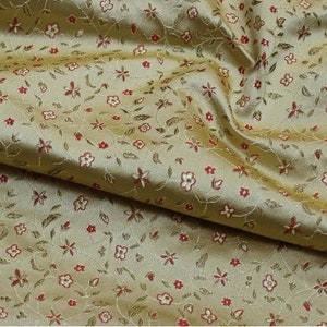 Tessuto di broccato di fiori cinesi / 8,99 Prezzo al metro intero / 29,5 "di larghezza / Tessuto cinese in 5 colori rosso, blu, verde, giallo, viola broccato cinese