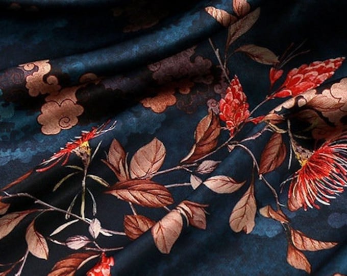 59"W silk satin fabric, Solid Digital print, 3 colors, Sewing fabric, Upholstery, Decor, Costume, Curtain, Bag, Scarf, Robe, Sewing/Fabric