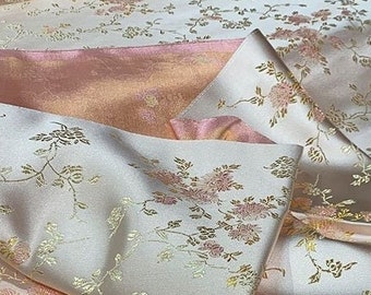 29.5"W Silk Brocade Damask Fabric Water ice moon Flower, Wedding Fabric, Chinese Fabric By 1 Meter on SALE, Upholstery, Quilting and Sewing