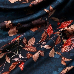 Tessuto in raso di seta 59 "W, Stampa digitale solida, 3 colori, Tessuto per cucire, Tappezzeria, Decori, Costume, Tenda, Borsa, Sciarpa, Accappatoio, Cucito / Tessuto