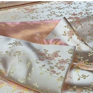 29,5"W tessuto damascato broccato di seta acqua ghiaccio luna fiore, tessuto matrimonio, tessuto cinese di 1 metro in vendita, tappezzeria, trapuntatura e cucito