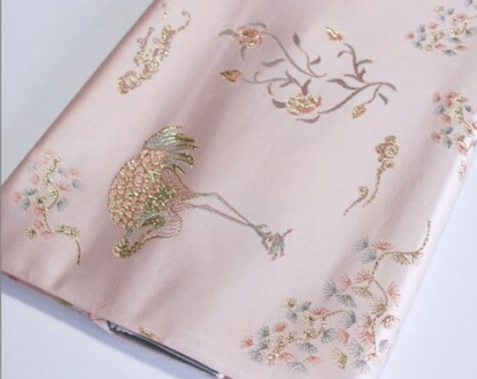 57"W gold thread Metallic Fabric, Damask Jacquard brocade Fabric, Cushion cover, suit pillow, cheongsam Fabric, Upholstery, Quilting, Sewing