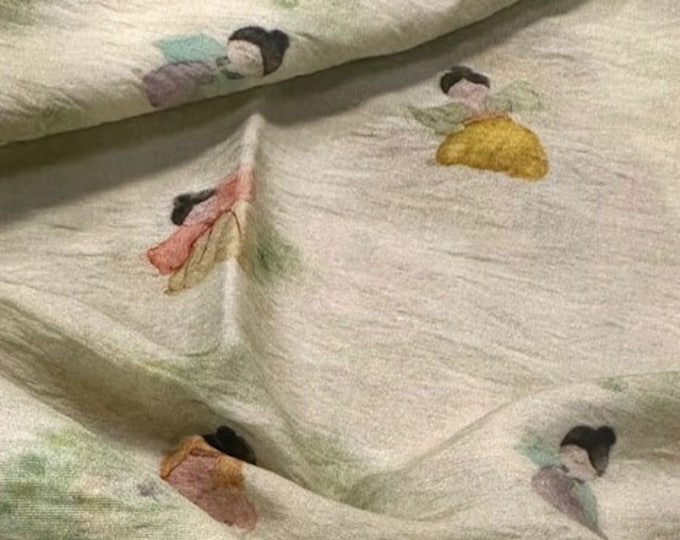 Tencel Ramie Printed Fabric, Lady of the Tang Dynasty, Sewing Fabric, Dress, Kimono, decor, Upholstery, Costume, bag, DIY, curtain, by meter