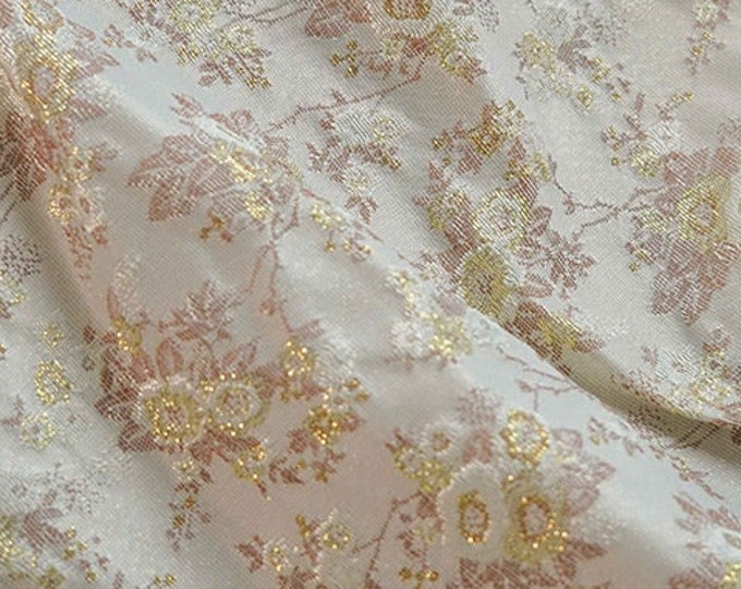 Gold thread jacquard fabric, 3D texture, designer fabric, Upholstery, Decor, Costume, Curtain, Handbag, Sewing/Fabric by the meter, 60" W