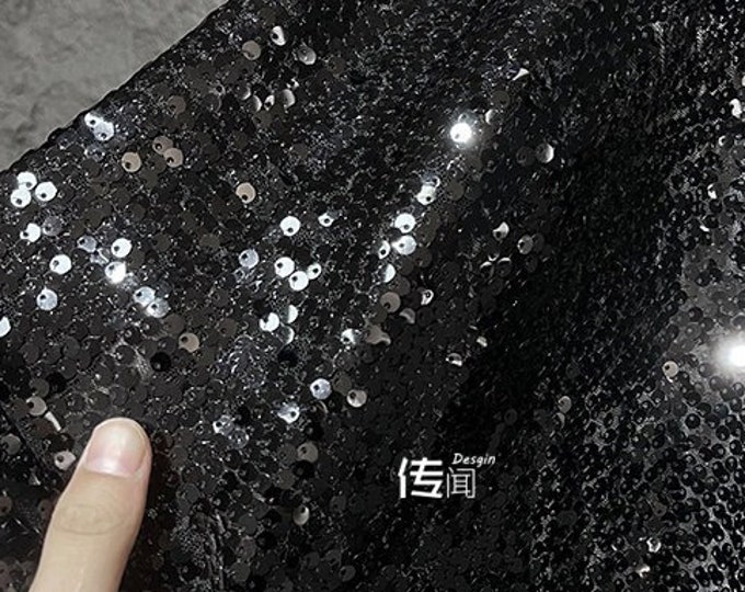 53“W Fish scale round laser jacquard Mesh Fabric, Designer Fabric, Symphony Gradient Sequins fabric, Prom Dress, Doll Making, Sewing, DIY