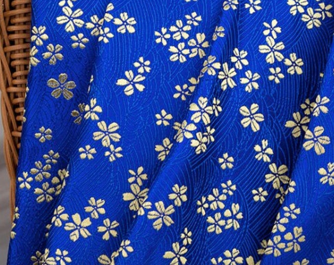 59" Width Silk Brocade Sakura Booming wave Design, Wedding Fabric, 4 colors Chinese Fabric By 1 Meter on SALE, Upholstery and Sewing fabric