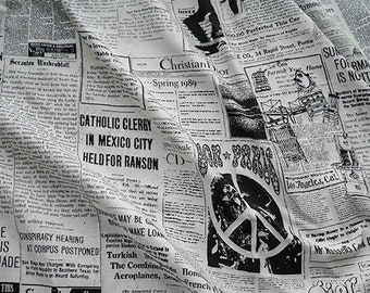 Newspaper Print Jacquard Fabric: Upholstery, Costume, & DIY Sewing - 54"W