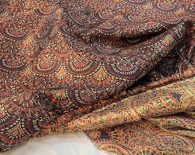 Ethnic style woven jacquard, Paisley Pattern, Upholstery, Upholstery, Decor, Costume, Curtain, Handbag, Sewing/Fabric by the meter, 57" Wide