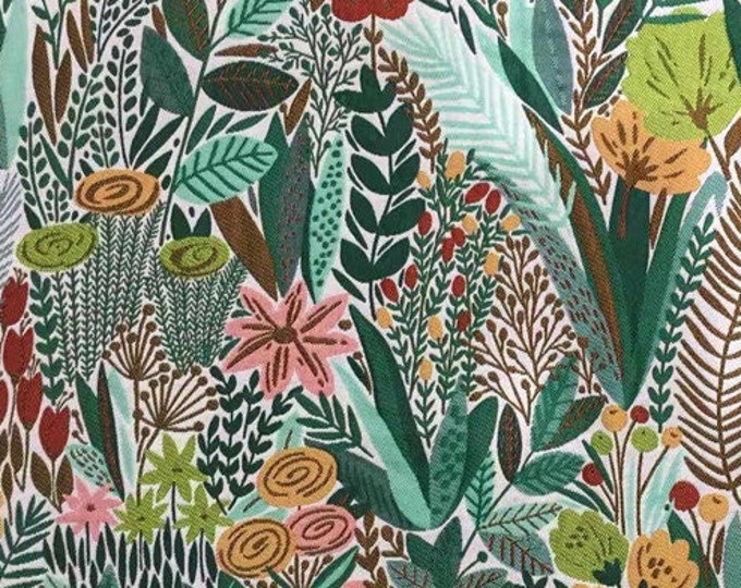 Idyllic flowers blooming Jacquard fabric, designer fabric, Upholstery, Decor, Costume/Fabric by the meter, 54"W on SALE, Yarn Dyed Fabric