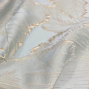 Gold thread leaf jacquard fabric, 3D oil painting texture, designer fabric, Upholstery, Prom dress Sewing fabric, 55" W By 1 Meter on SALE