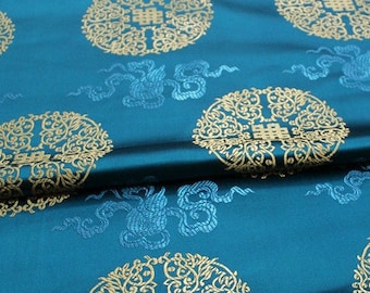 Chinese Brocade Fabric: Mongolian Gown Style, 29.5"W