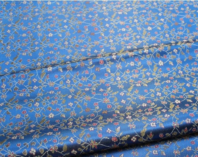 Chinese Flower Brocade Fabric | 7.99 Full Meter Price | 35" Wide | Chinese Fabric in 11 Colors Red,Blue,Green,Yellow,Purple Chinese Brocade