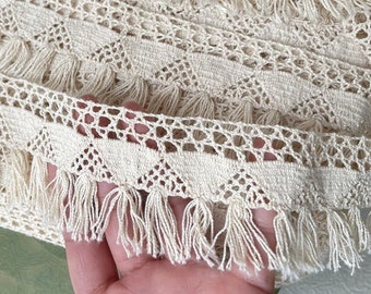 Beige vintage embroidery weave Lace cotton Trim, Shabby Chic Victorian Lace, Curtain, sofa, pillow, Decor, handmade DIY, Lolita/ fabric