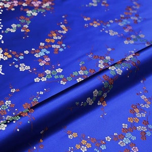 Tessuto di broccato di seta fiore di prugno cinese a 6 colori, tessuto di broccato cheongsam Qipao multicolori al metro, 45 "W, tappezzeria, tessuto per cucire