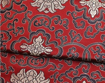 Chinese Medallion Brocade Fabric: 59" Wide Silk Rayon Blend