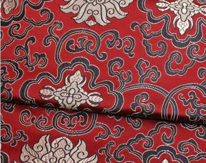 59" Wide | Chinese Medallion Brocade Fabric | 12.99 Full meter Price | Chinese Fabric in 6 Colors, Bedding Quilting Sewing Fabric