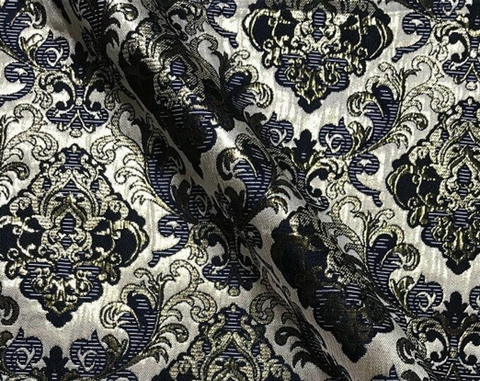57"W Retro Palace style jacquard fabric, Damask Fabric, Upholstery, Decor, Costume, Curtain, Handbag, Sewing/Fabric by the meter, 2 colors