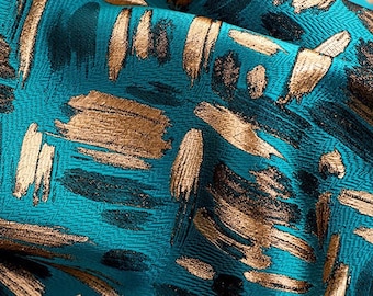 Woven Gold Jacquard Fabric: 59" Wide Upholstery & Sewing Fabric