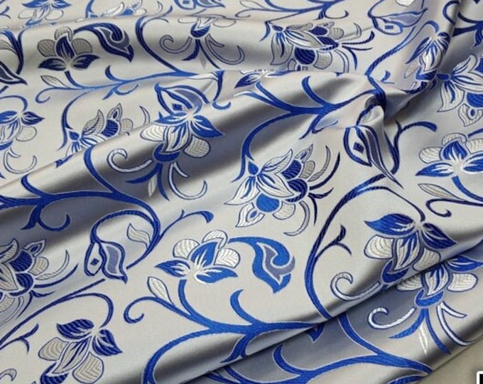 Shiny Silk Brocade Fabric Cuscuta Flower Design, Wedding Fabric, 29.5"W Chinese Silk Fabric By 1 Meter on SALE, Upholstery, Quilting, Sewing