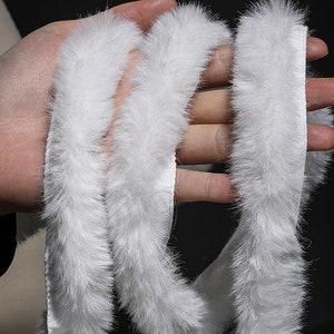Pelliccia di coniglio imitazione, tessuto fluff fatto a mano largo 5,5 cm, tessuto firmato, borsa creativa fai-da-te, cappello, stivali, decorazione, costumi, bambola, accessorio