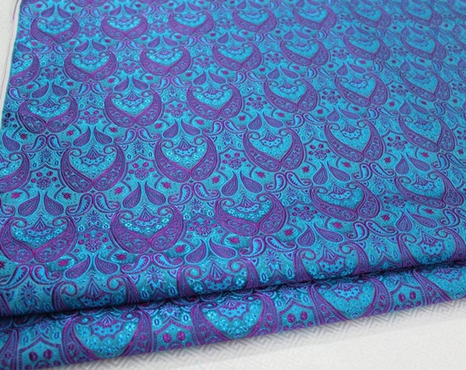Silk Brocade Fabric: Pipa Flower Upholstery Drapery, 29.5"W
