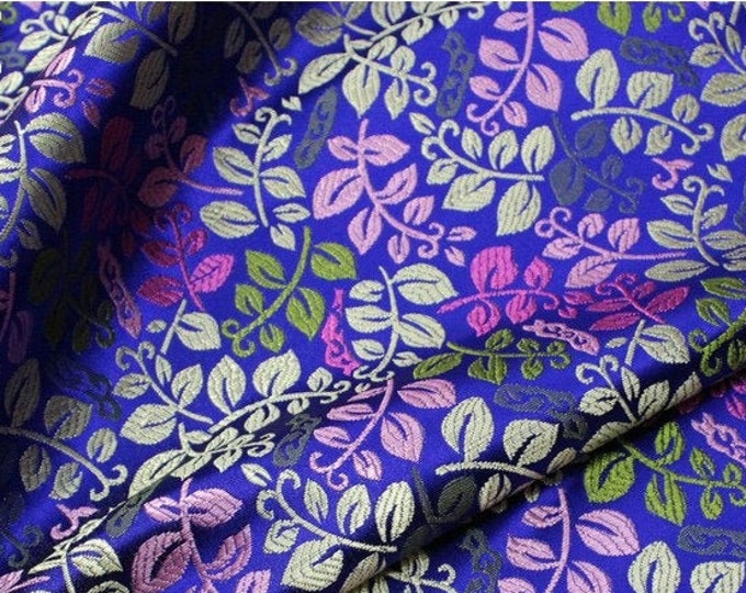 Chinese brocade fabric, Brocade with Leaves,Jacquard fabric, Kids cheongsam Qipao fabric, Cosplay DIY fabric,Kimono fabric, 7 colors