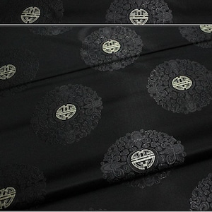 10 Colori 29.5"W Cinese Fu Symbol Broccato Floreale Broccato Jacquard Satin, tessuto tappezzeria, tessuto drappeggio