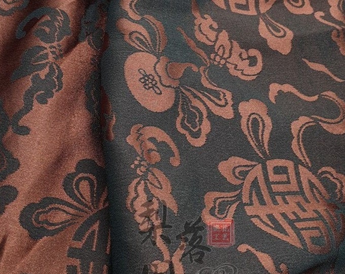 8 colors Plantain Gourd Hydrangea Jacquard silk Fabric, 60“Wide Floral Chinese Antique Satin Cosplay Costumes, Sell by the meter