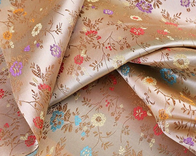 Clearance: 59"W Brocade Fabric Daisy Flowers Design, Wedding Fabric, 13 patterns, 7.99/meter, Upholstery, Decor, Costume/Fabric on SALE