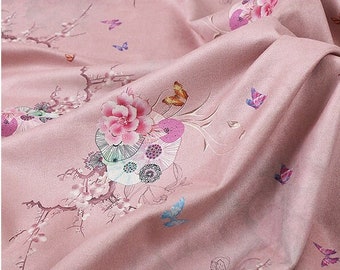 Floral Micro Suede Fabric: Upholstery, Costume, Apparel - 59"W