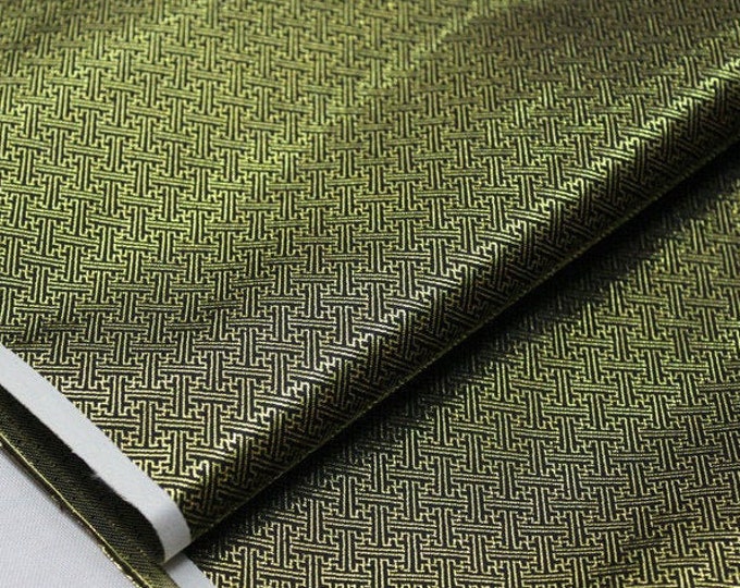 29.5"W Gold and Sliver Thread variegated small squares light Spot Brocade Fabric/Decorative costume dress silk satin fabric