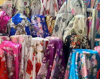 Solid Soft Printed Bridal Satin Fabric - 9 Colors - By The Meter Bridesmaid Dresses Table Runners Wedding Gowns Party Decorations