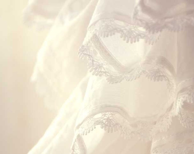 White cotton lace Trim Pleated ruffled, Designer Fabric, Lolita, cuff, Events, Decor, wedding, Baby, collar, home decor/fabric, 4.7-5.9" W