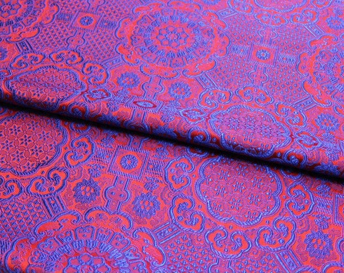 Gold Jacquard Fabric: Tortoise Bone Pattern Silk Rayon Blend