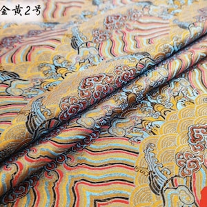 59&quot; Width Traditional Ocean waves Silk rayon jacquard brocade Fabric, fabric for dresses, skirts, 20+ colors on SALE, Upholstery and Sewing
