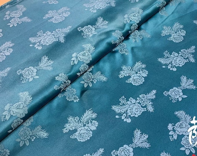 Vintage jacquard Brocade fabric, 29.5 inches wide, Phoenix Peony, cheongsam, qipao, wedding, Sewing, Upholstery and Quilting fabric on sale