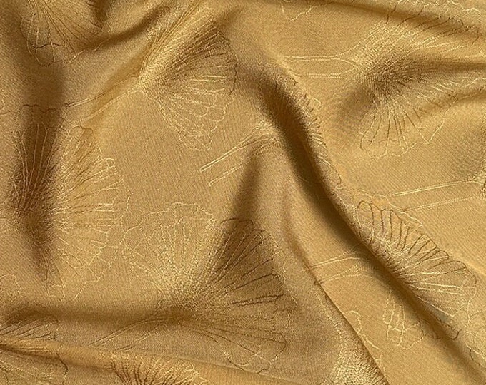 Two Sides 100% cotton Jacquard Damask Fabric, 59“Wide Ginkgo biloba, Upholstery, Decor, Costume, Handbag, Sewing,DIY/Fabric by the meter