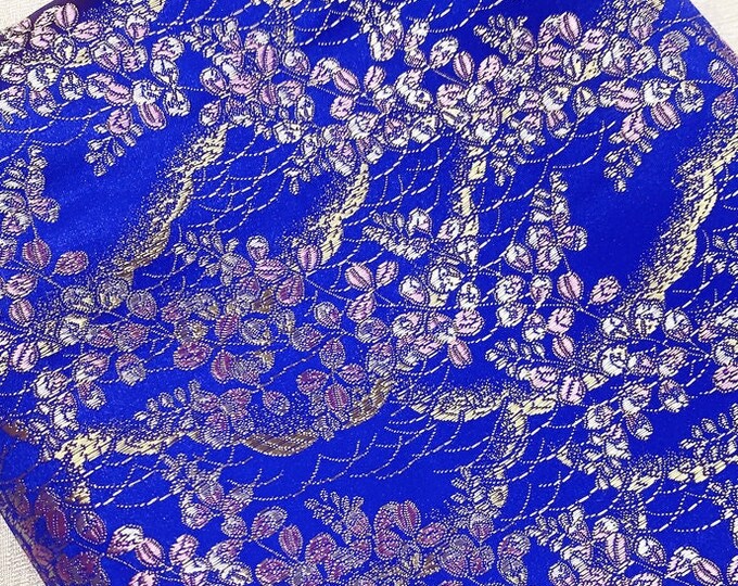 Floral Jacquard Brocade Fabric: 29.5" Wide Silk Rayon Blend