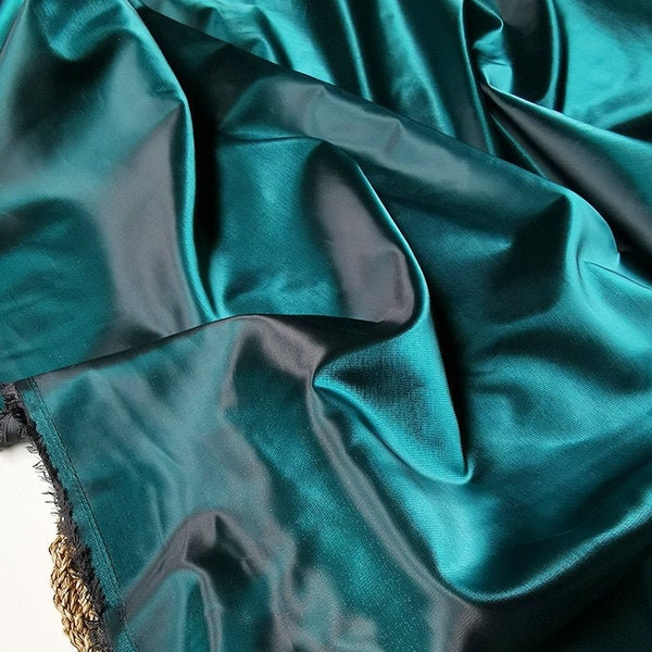 59"W Two Tone Silky Taffeta Fabric, Chameleon shiny Reflective Fabric, Hanbok Dress, Wedding Fabric, sell by the Meter