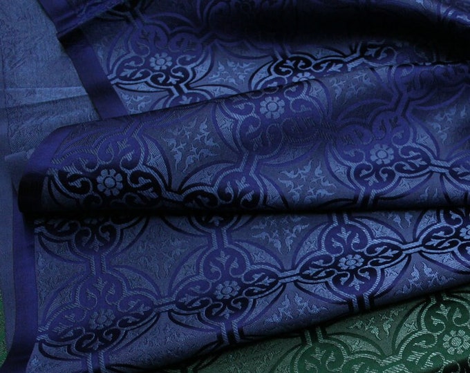 Chinese Brocade Fabric, Plain plaid Traditional Mongolian, Tibetan robe, national costume Jacquard fabric by the meter, 29.5“ W, 3 colors