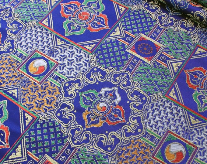 Mongolian Brocade Fabric: Tibetan Gown Material, 29.5" Wide, By The Meter