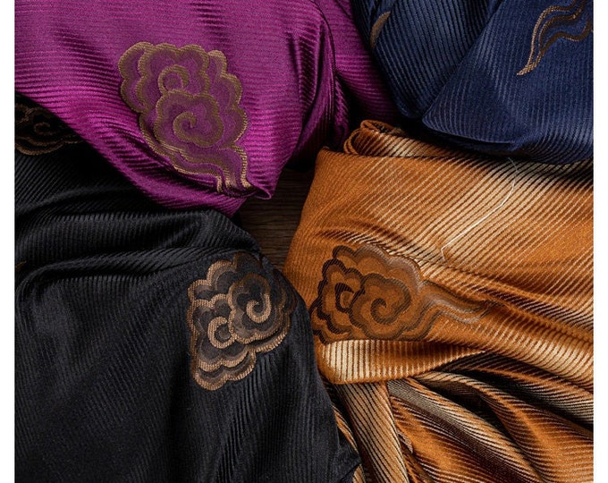 59" Width 4 Color Cloud style brocade fabric, jacquard fabric, Costume dress, Cheongsam, Home Decor, Pillow Case fabric, by the meter
